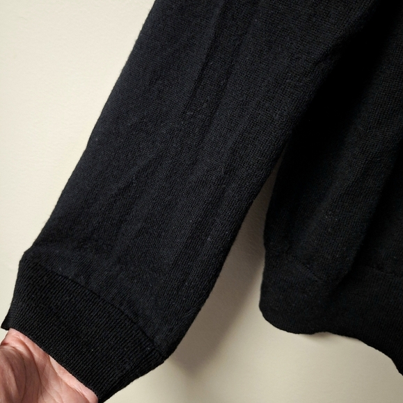 Jos A Bank Traveler Mens 100% Merino Wool Sweater Pull Over Mock Neck Black XL - Picture 3 of 7